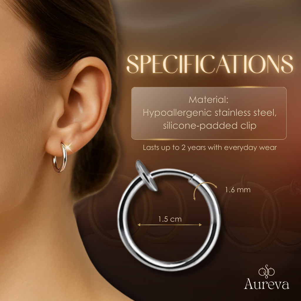Aureva Retractable Clip-On Comfort Earrings - Elena Harper