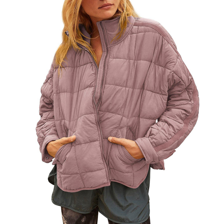 April Lightweight Compact Puffer Jacket with Zip Front for Women - Elena Harper
