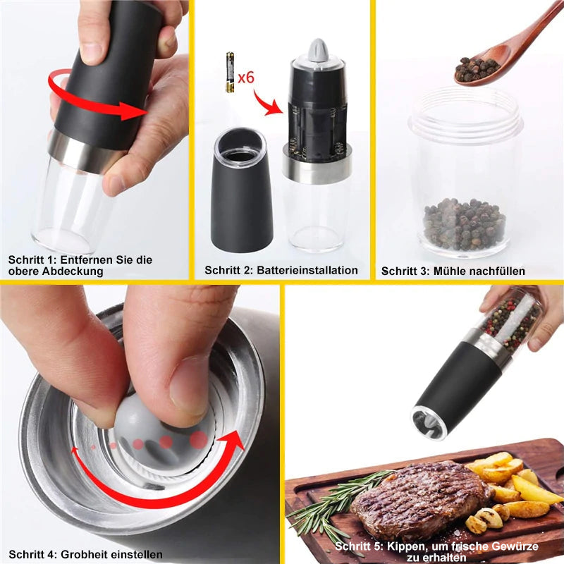 GraviGrind™ - Electric Salt and Pepper Mill