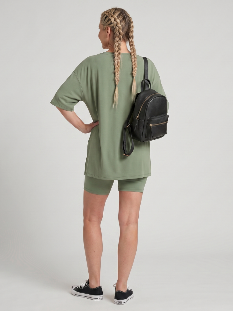 Colette Short Sleeve Crew Neck Top And Biker Shorts Set - Elena Harper