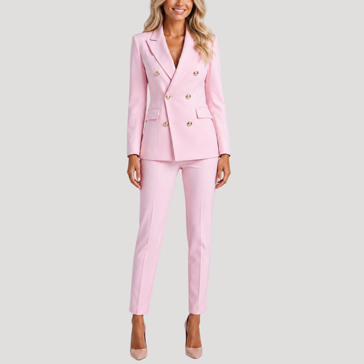 Women's Double-Breasted Crossed Blazer Suit