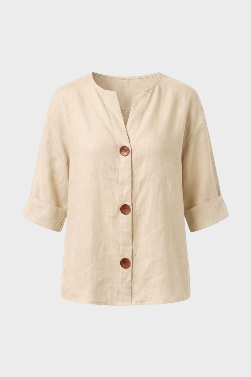 Women's Linen Blouse | Casual Buttons