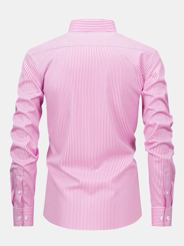 Long Sleeve Striped Shirt with Buttons - Elena Harper