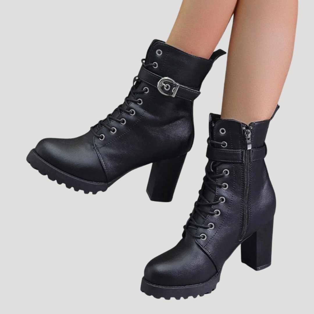 Women's Block Heel Lace-Up Ankle Boots