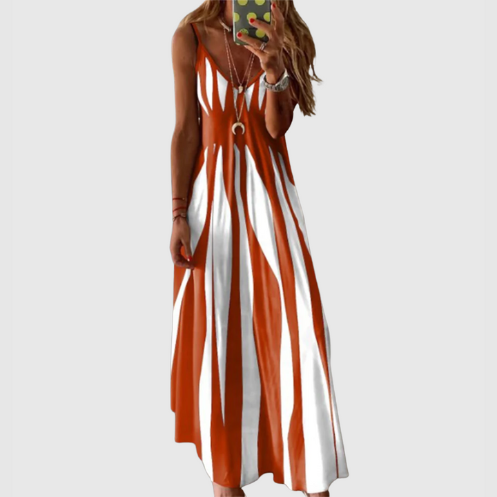 Ariella Chic Sleeveless Striped Maxi Dress - Elena Harper