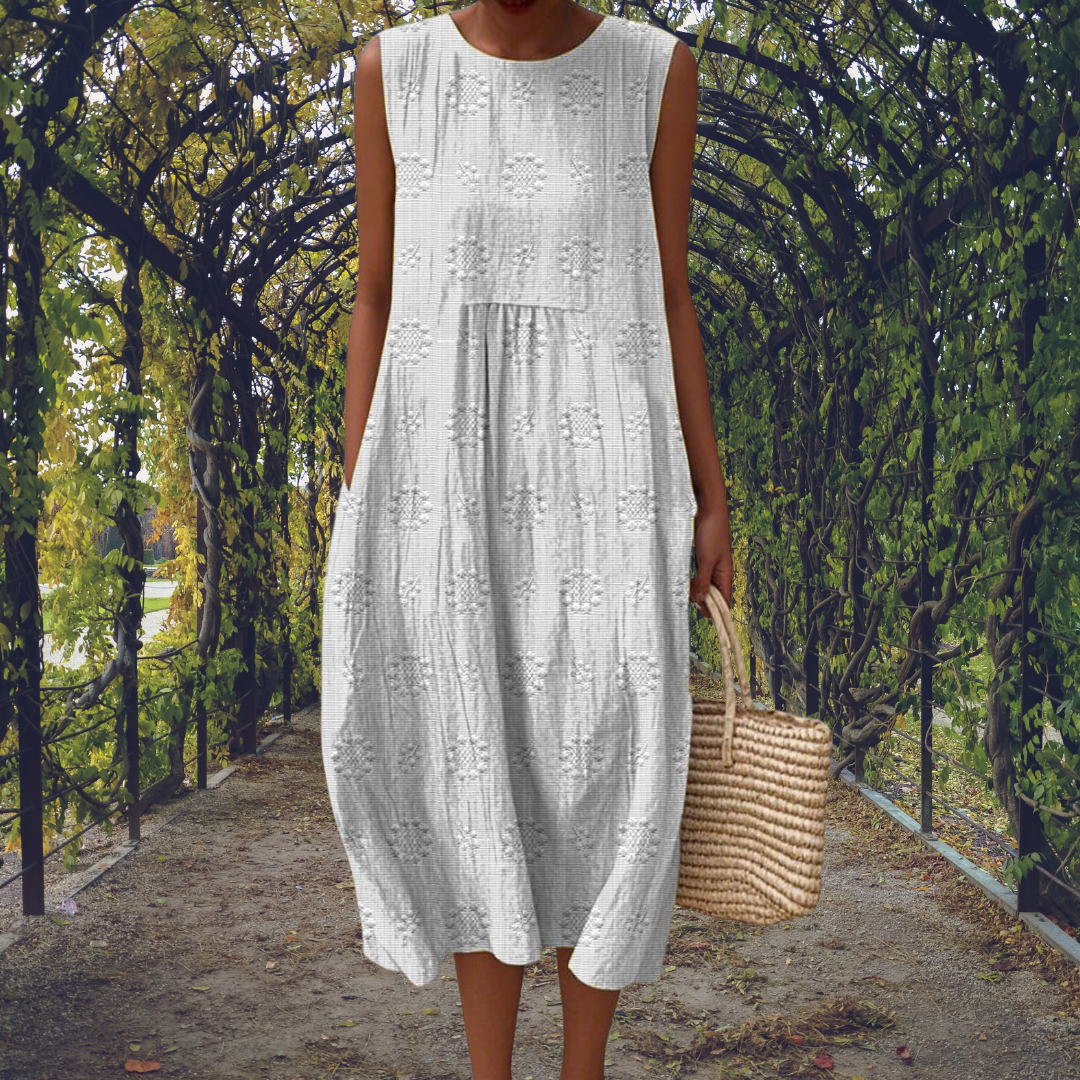 Aikaterini Elegant Sleeveless Dress with Pockets - Elena Harper