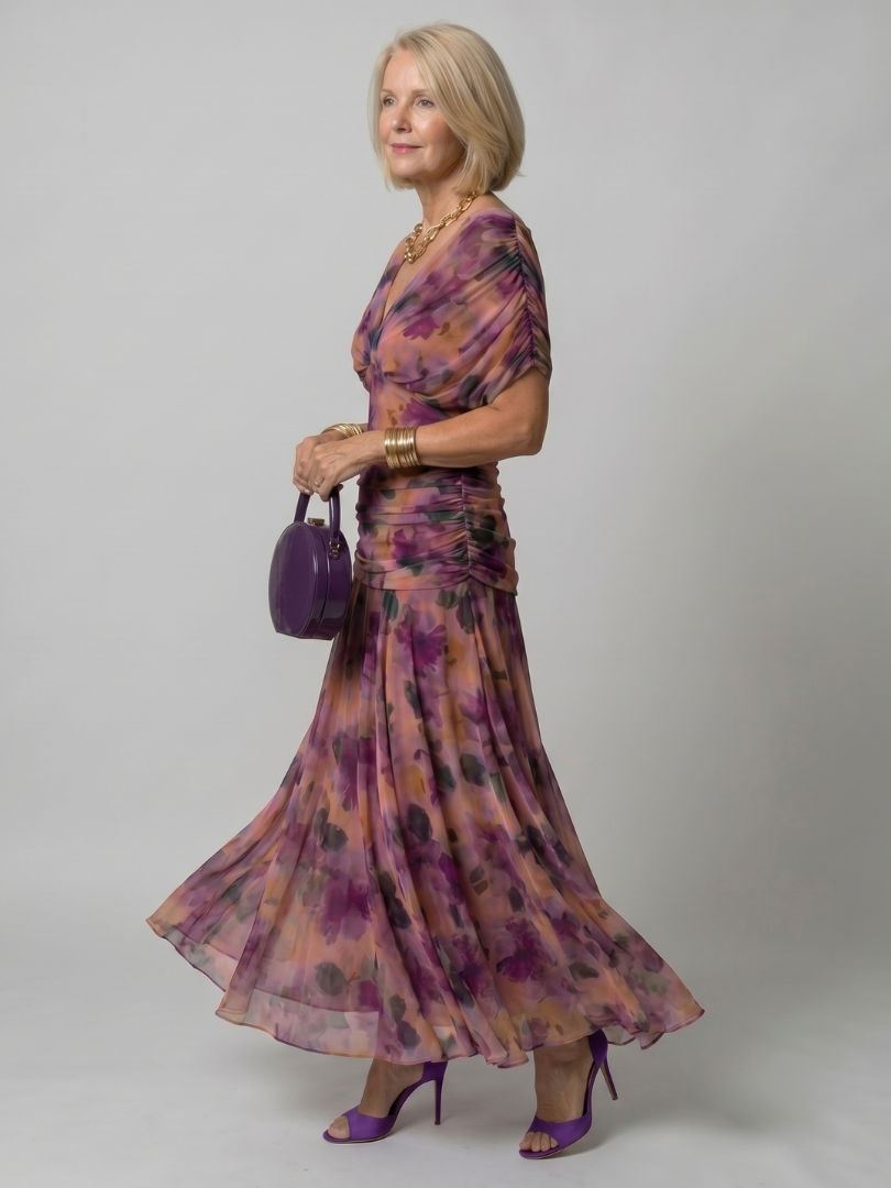 Calen Off Shoulder Flow Midi Dress - Elena Harper