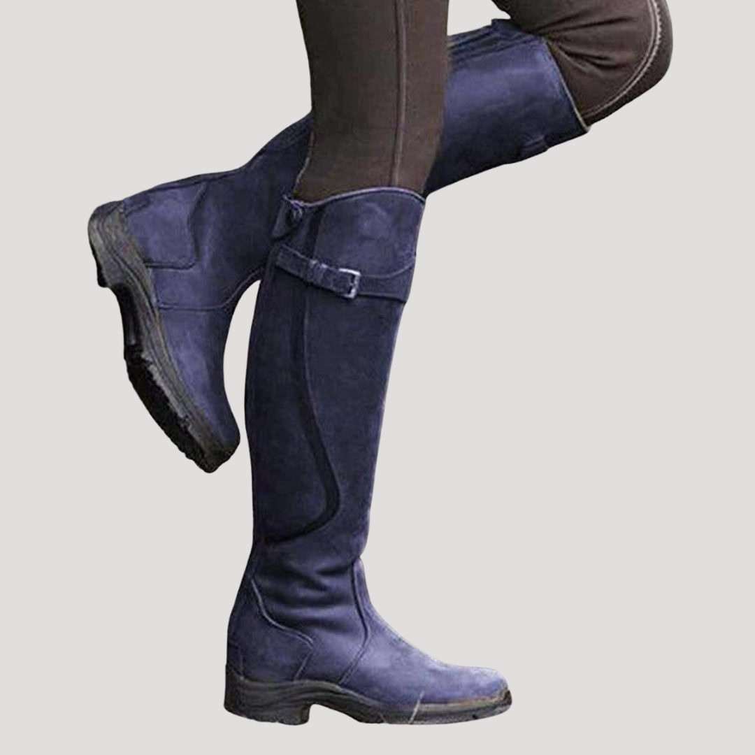 Women's Knee-High Boots with Buckle Detail