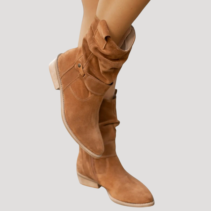 Women's Western Ankle Boots with Buckle