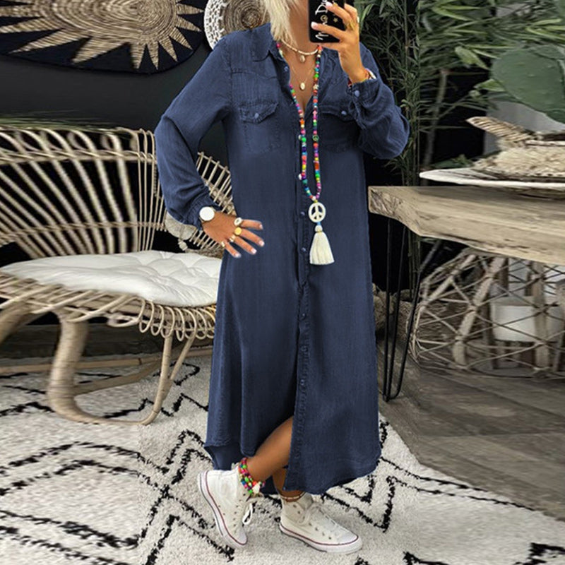 Terenza Tummy Covering Denim Dress - Elena Harper