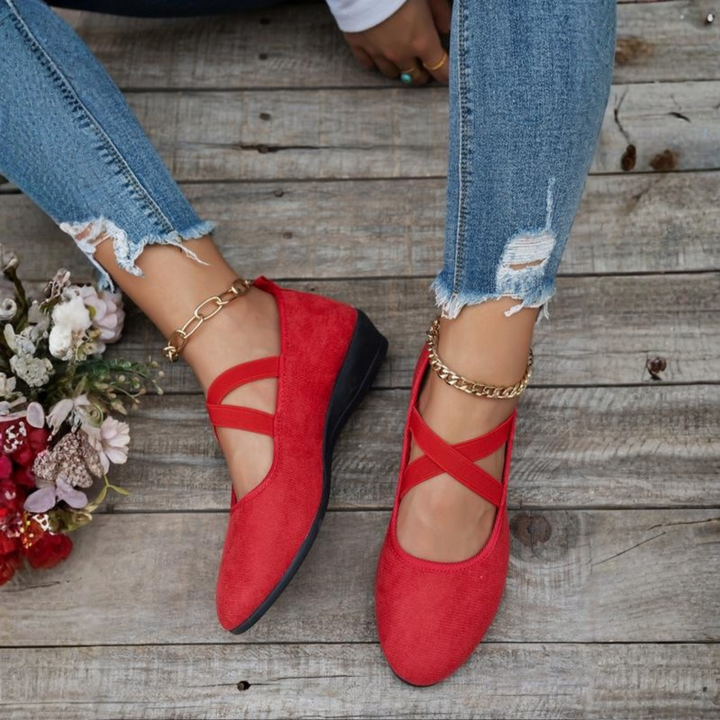 Delphine Comfort Wedge Ballet Flats - Elena Harper