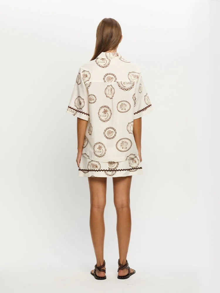 Refined Linen Shirt & Skirt