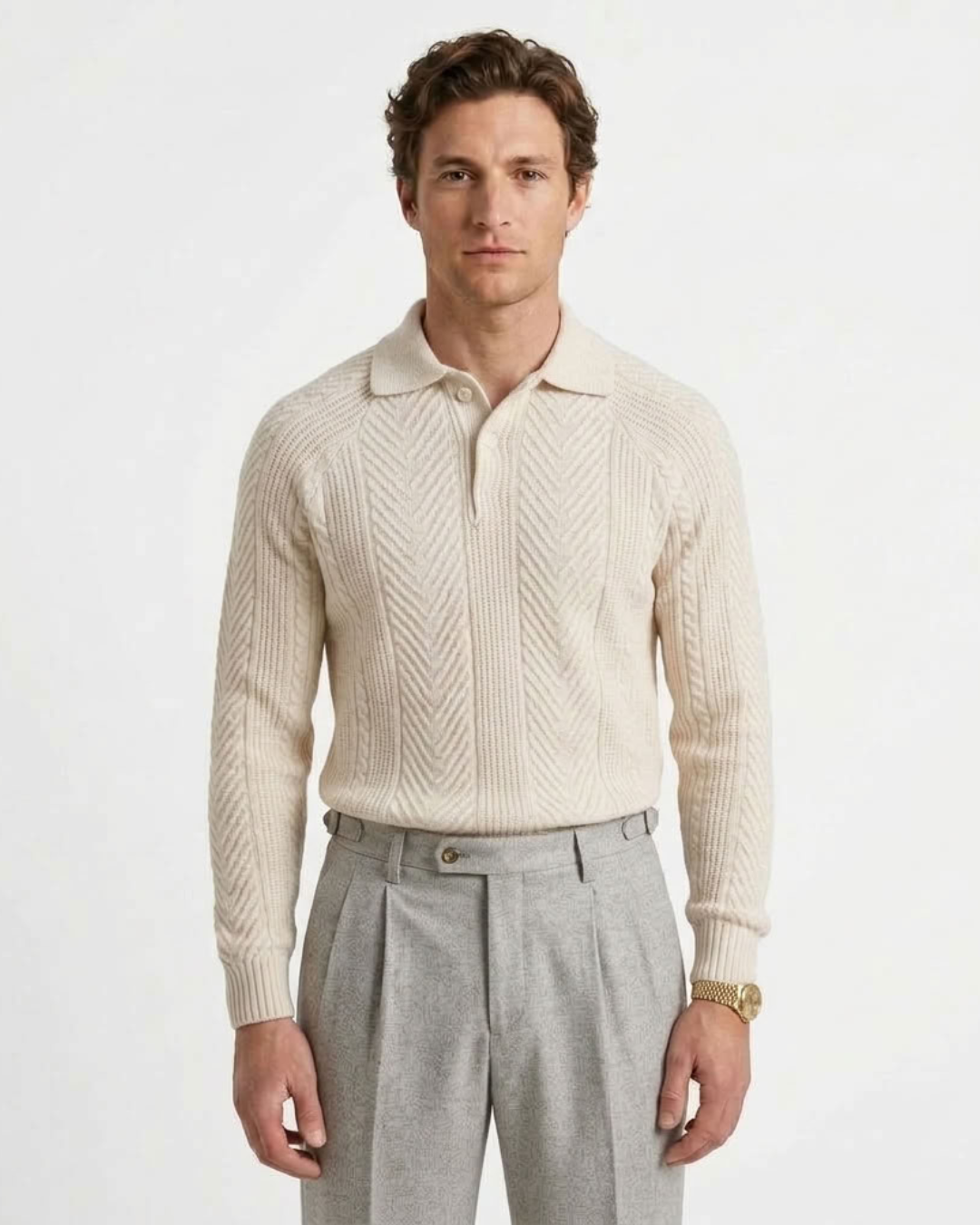 Textured Slim Fit Sweater for Men