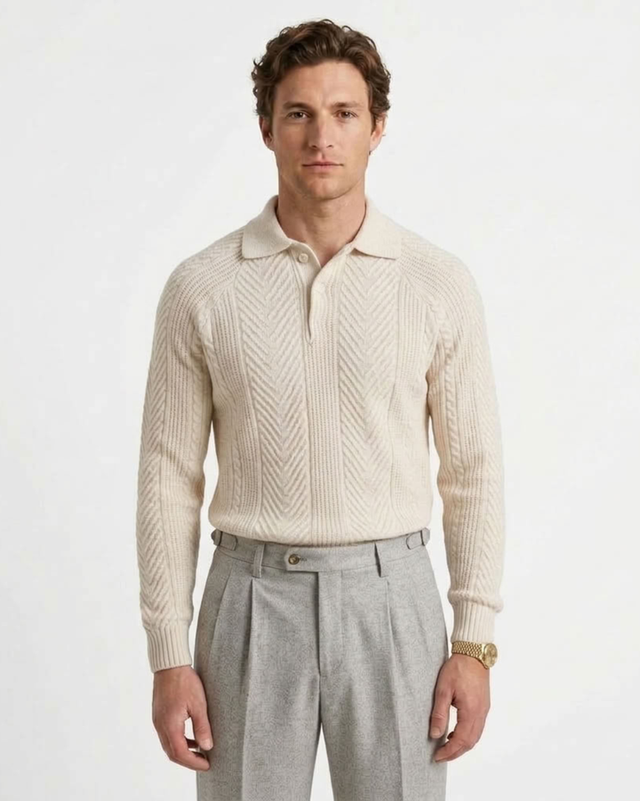 Textured Slim Fit Sweater for Men