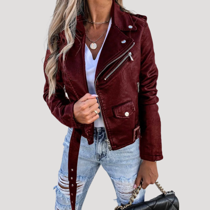Belted Women's Biker Jacket