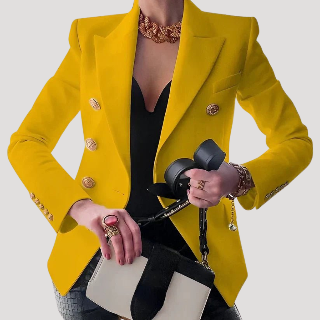 Chic Women's Blazer with Gold Buttons