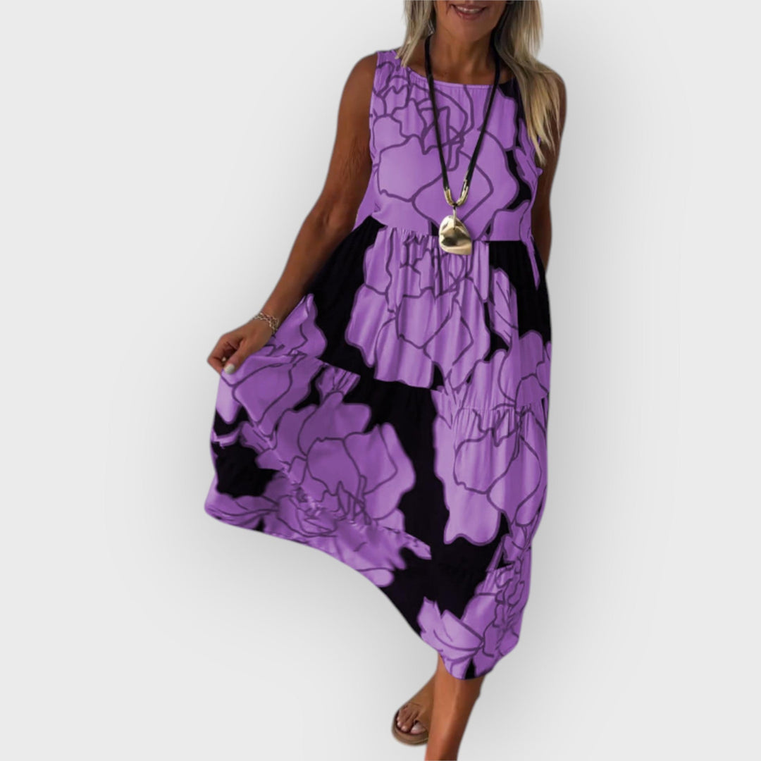 Evita Stylish Off-shoulder Floral Dress - Elena Harper