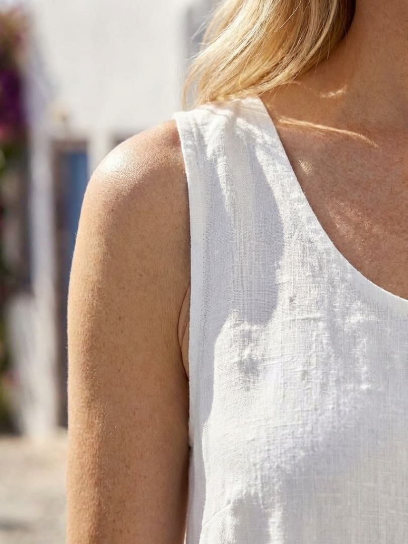 Ismera Sleeveless Round Neck Relaxed Midi Dress - Elena Harper