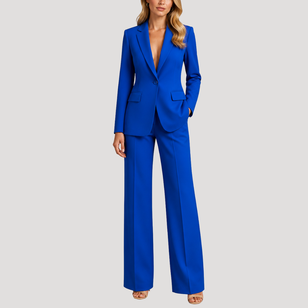Chic Women's Tailored Pantsuit with Single Button