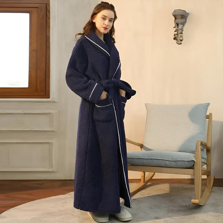 Unisex Sherpa Comfort Robe, view 5 - Elena Harper
