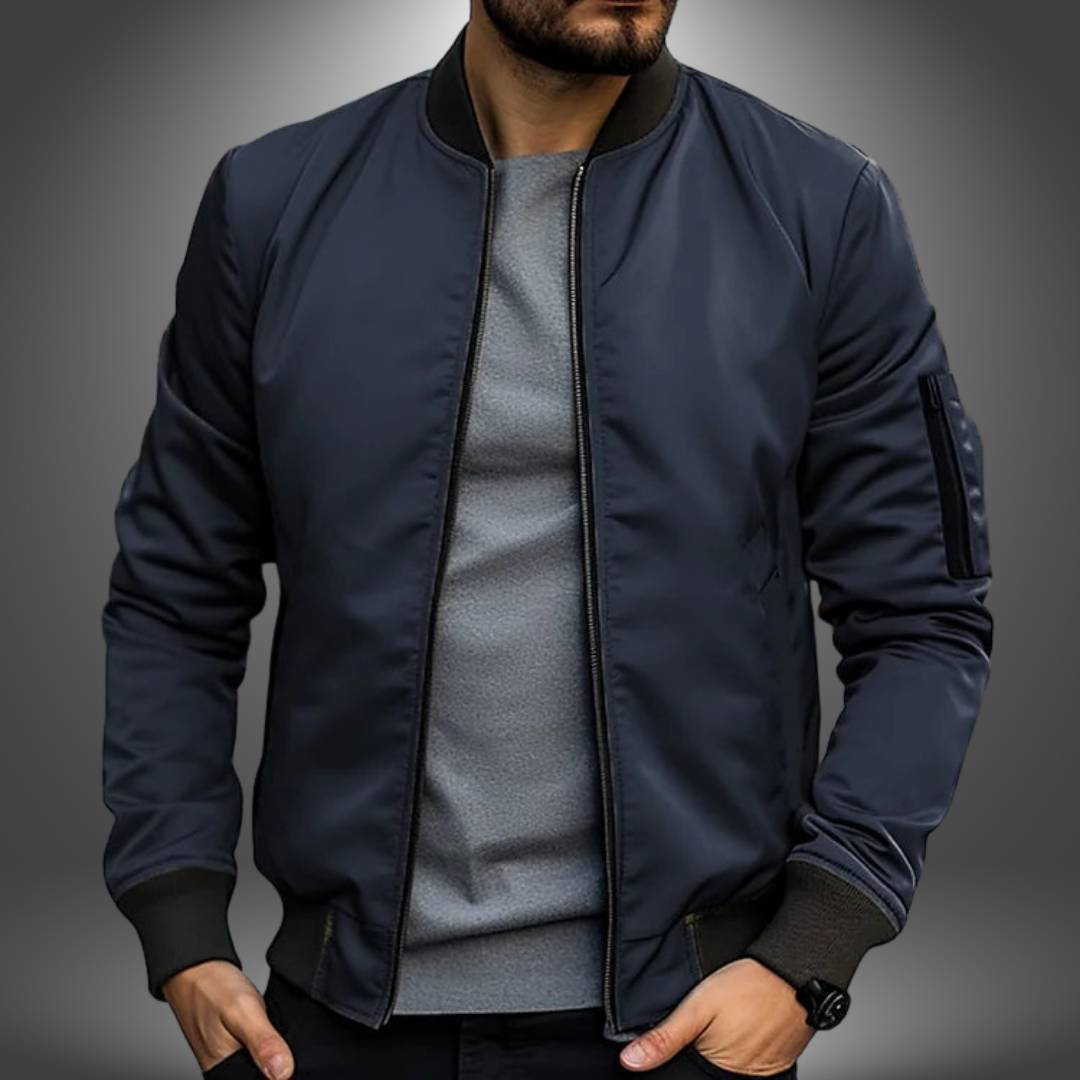 Classic Zip Bomber Jacket for Men - Elena Harper