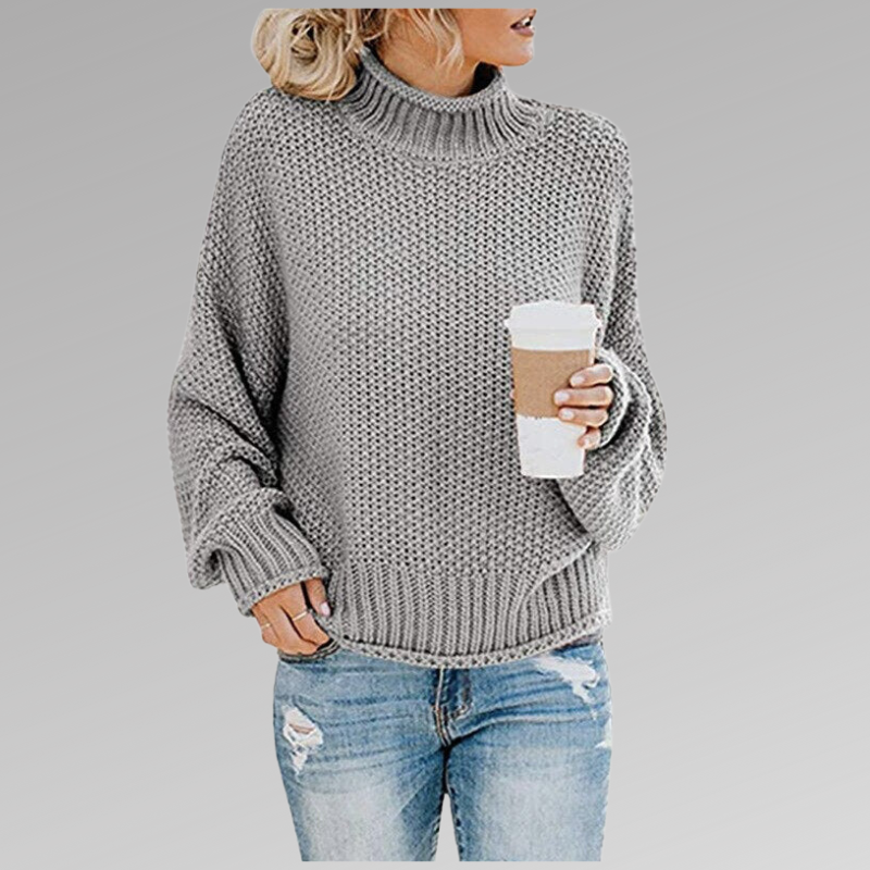 Antonia | Women's Relaxed Turtleneck Sweater with Full Fold Neck