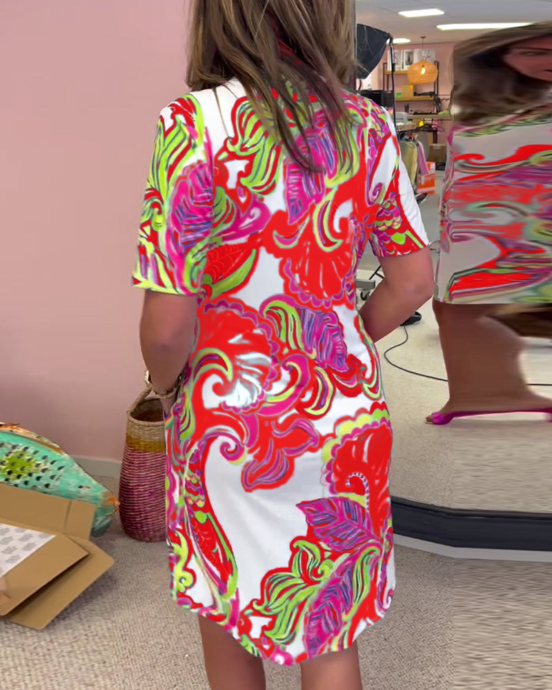 Slim Fit Printed Dress - Elena Harper