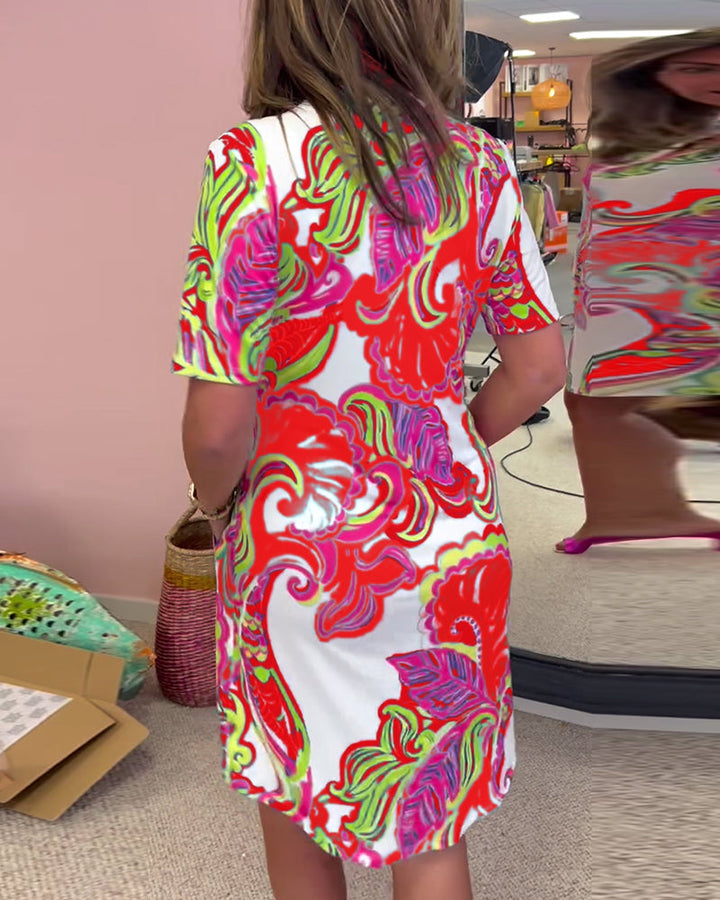 Slim Fit Printed Dress - Elena Harper