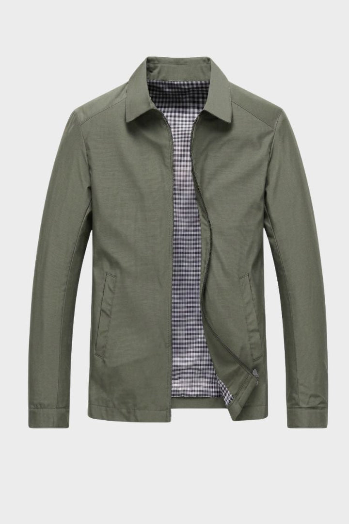 Men's Harrington Jacket | Lapel Collar & Zipper