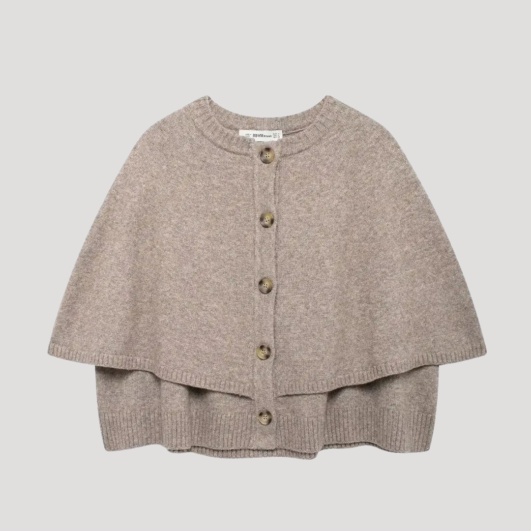 Buttoned Women's Cardigan Cape