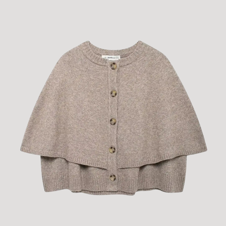 Buttoned Women's Cardigan Cape
