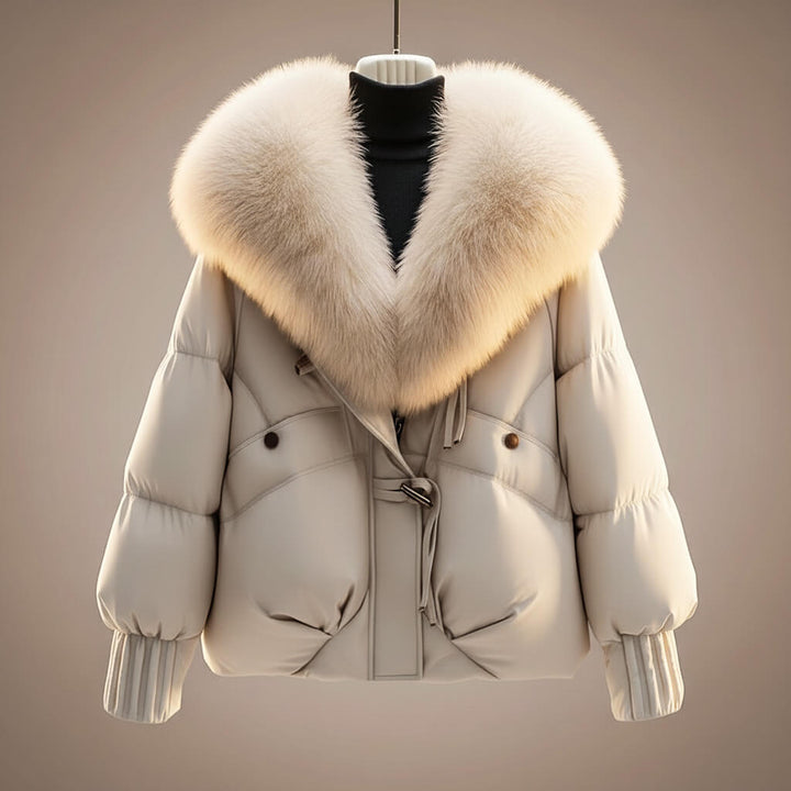 Emmeline Winter Coat with Plush Statement Collar for Women - Elena Harper