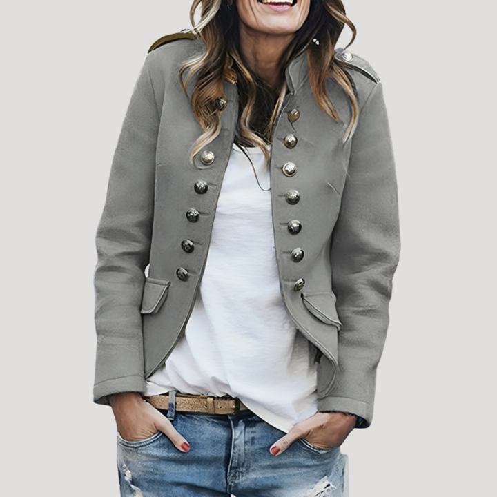 Women's Fitted Jacket with Decorative Buttons