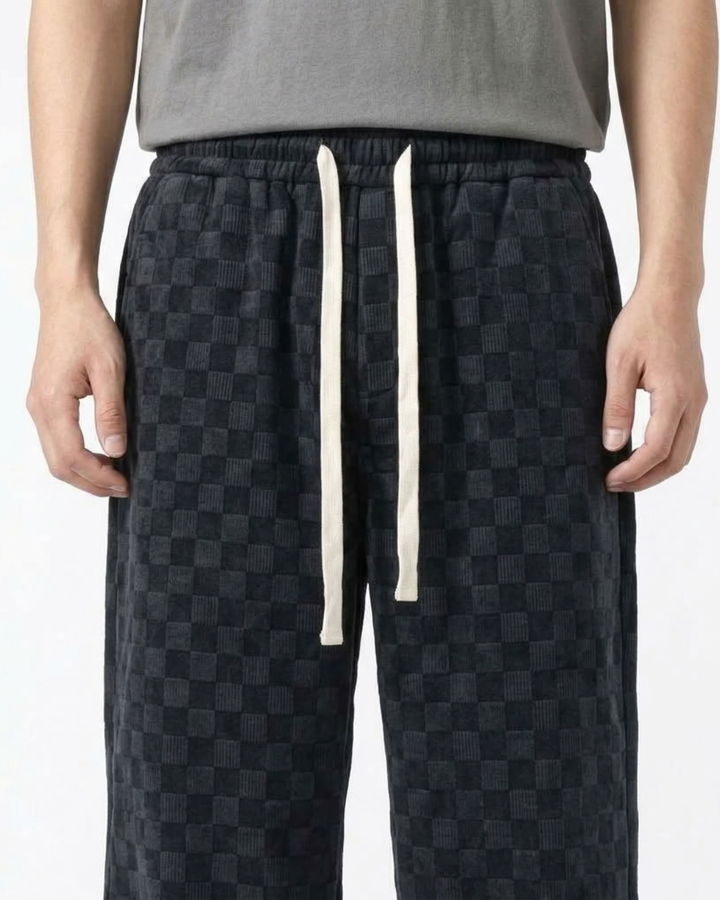 Checkered Relaxed Lounge Sweatpants For Men