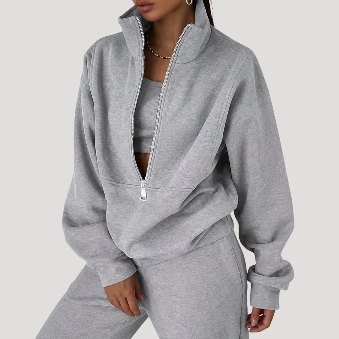 Women's Half-Zip Sweatshirt and Pants Set