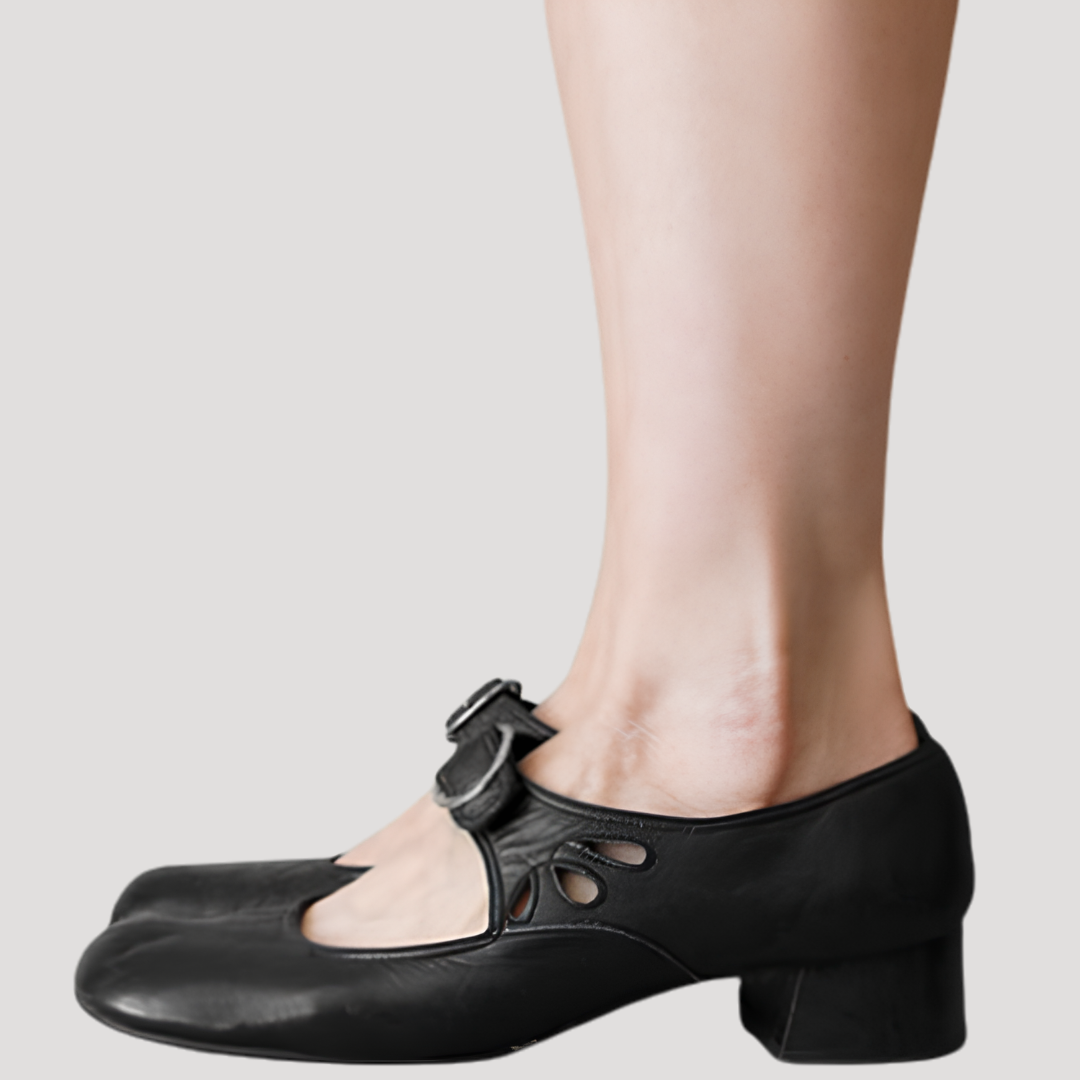 Chic Retro Ballerina with Buckle