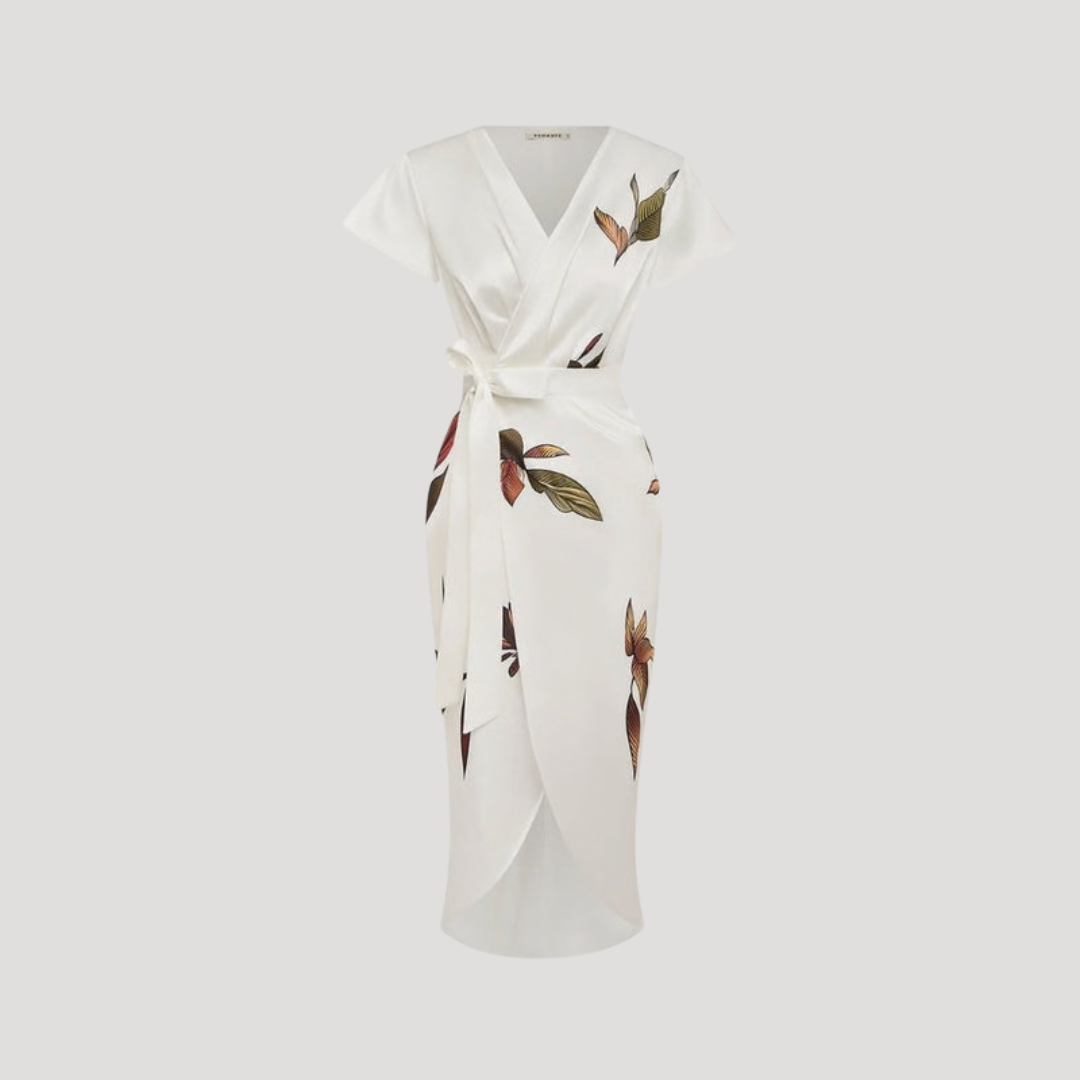 Floral Wrap Midi Dress for Women