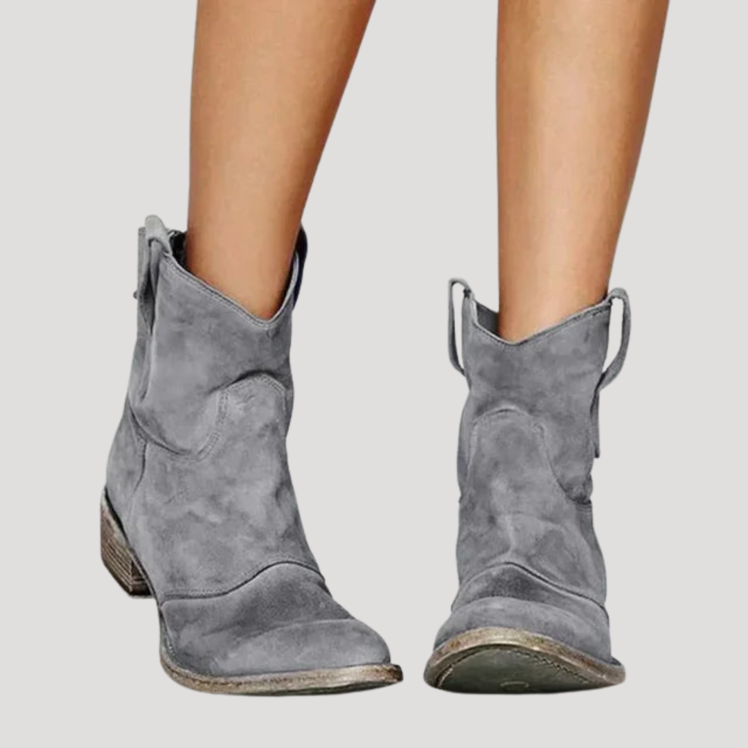 Women's Slip-On Block Heel Ankle Boots