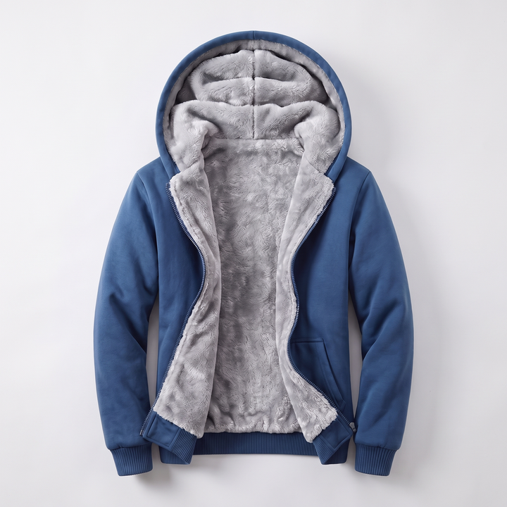 Noah | Men's Sherpa Jacket with Hood and Suede Look