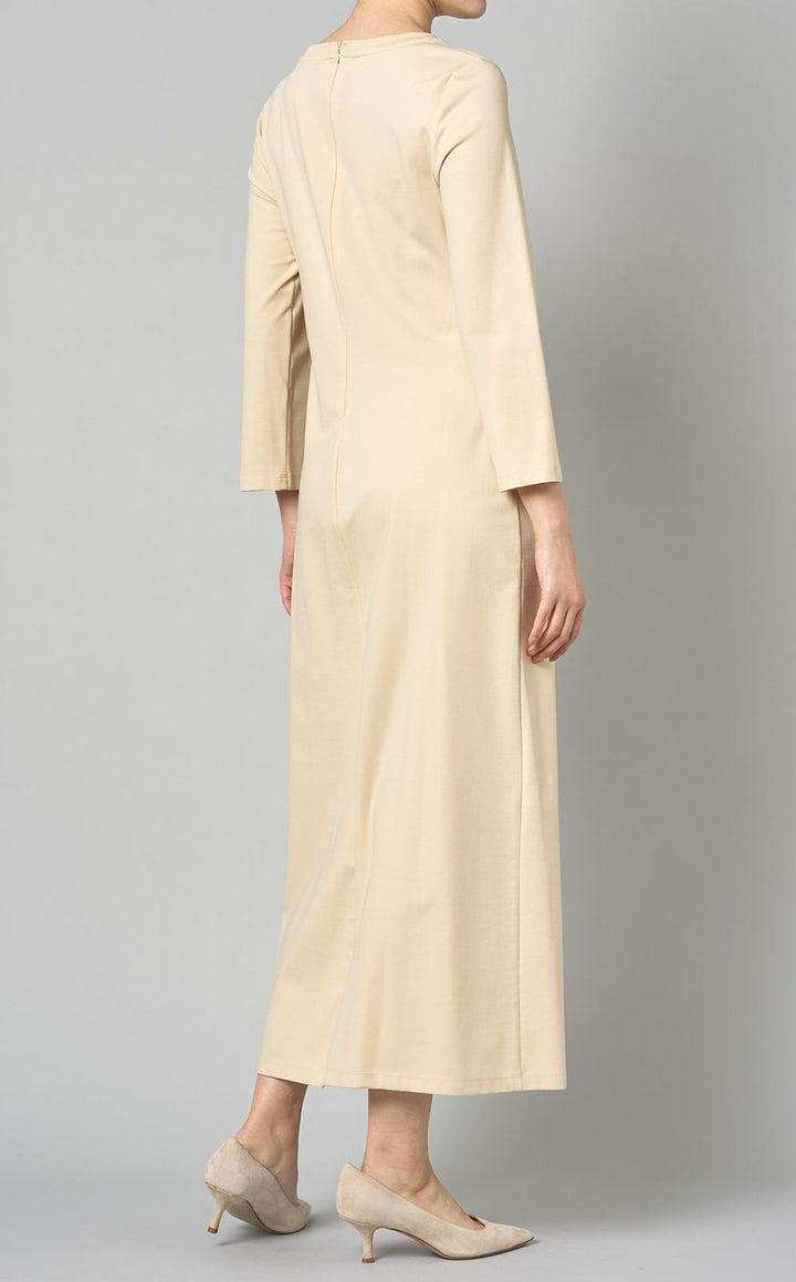 Knitted Dress with Side Pleats