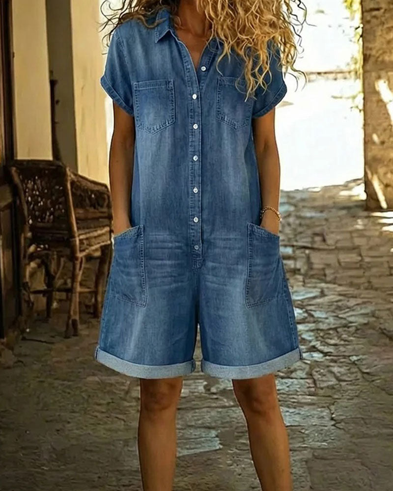 Briar Short Sleeve Playsuit Dress - Elena Harper