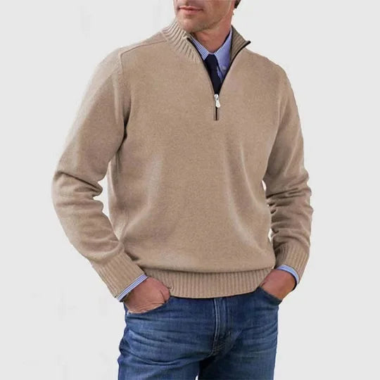 LAURENT MONACO | ELEGANT MEN'S PULLOVER WITH HALF-ZIP