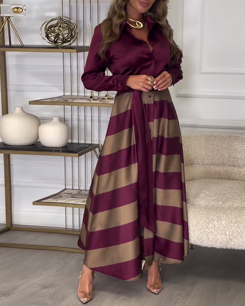 Ariana Striped Elegance Dress - Elena Harper