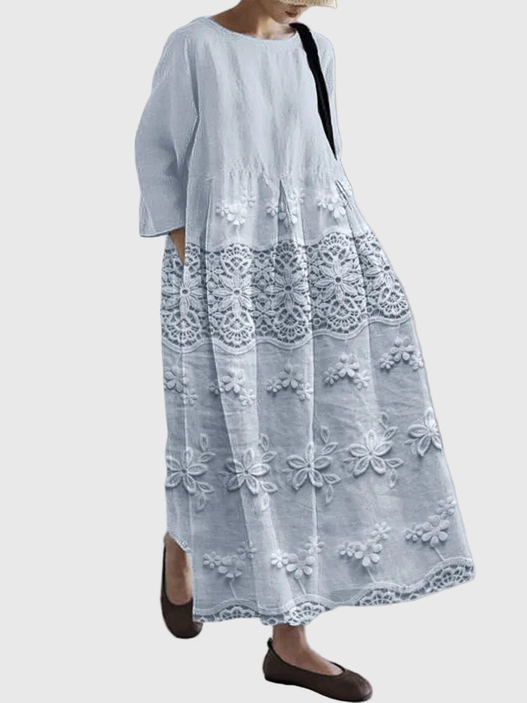 ELENA HARPER™  |  Delicate Lace Midi Dress