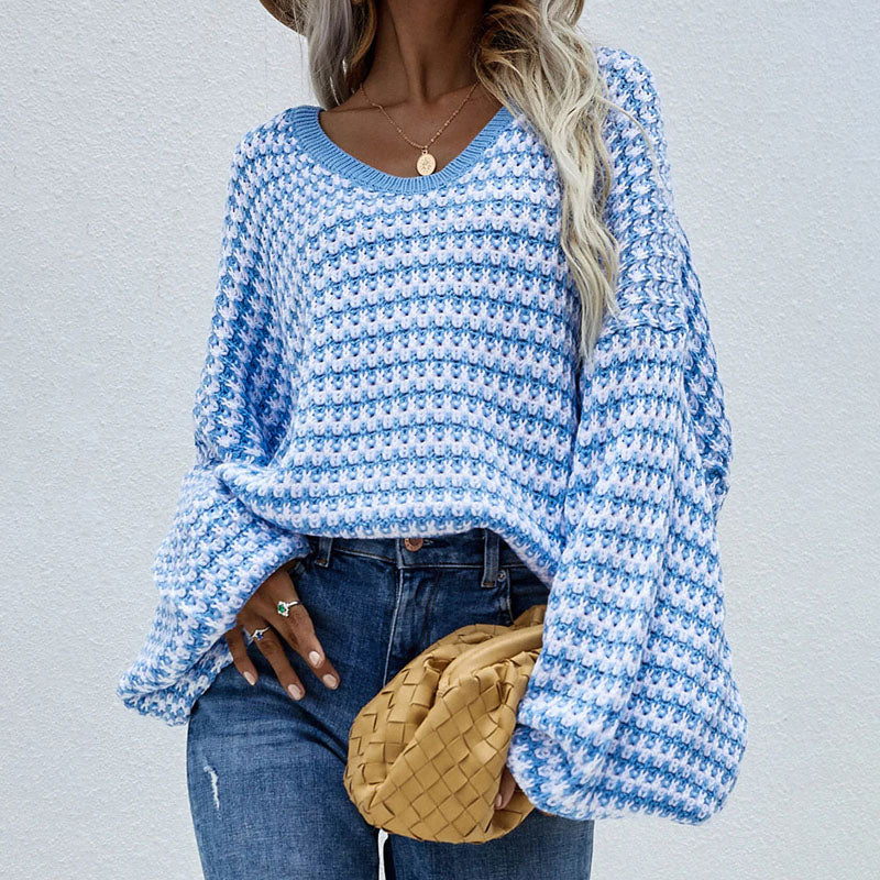 Casual Striped Knit Pullover
