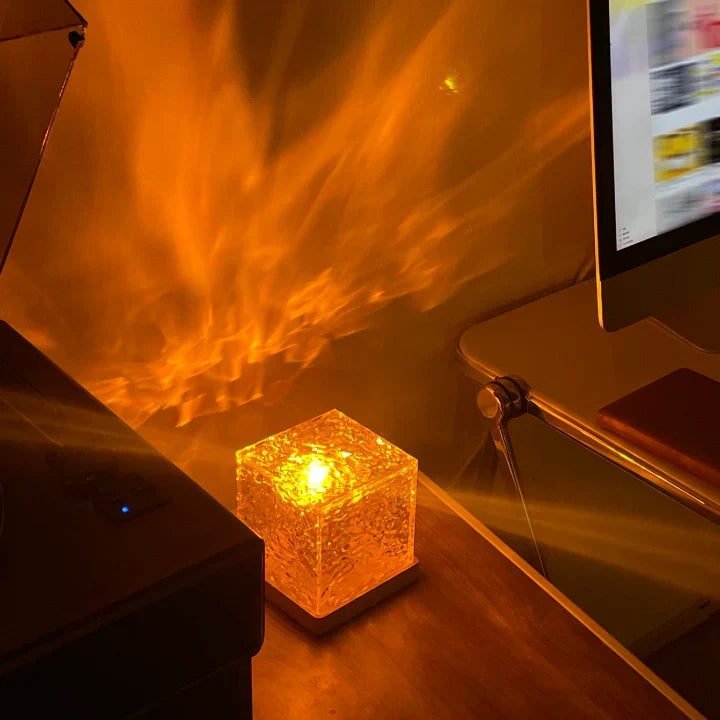 AuraCube Minimalist LED Cube Lamp, Ambient Table Light - Elena Harper