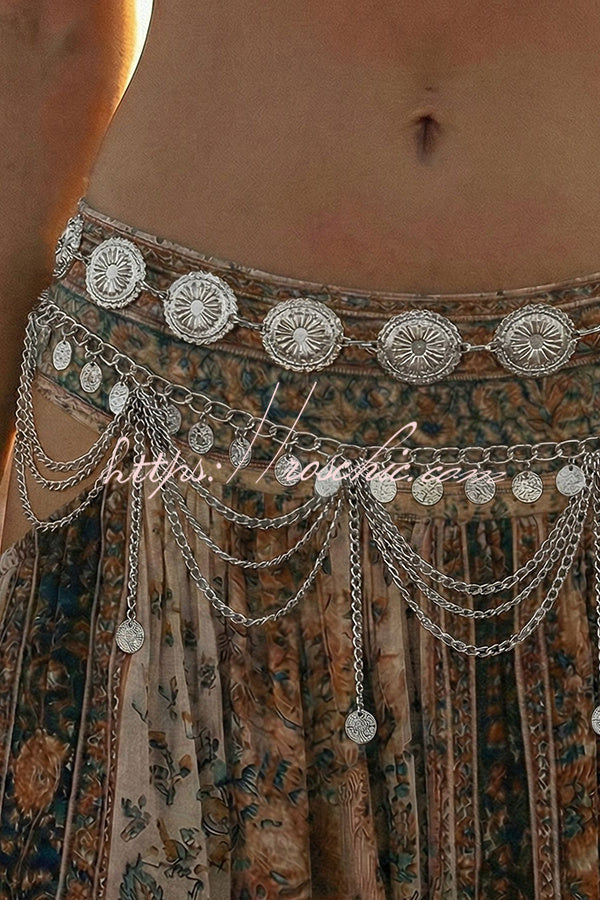 Vintage-style Ethnic Openwork Floral Body Chain