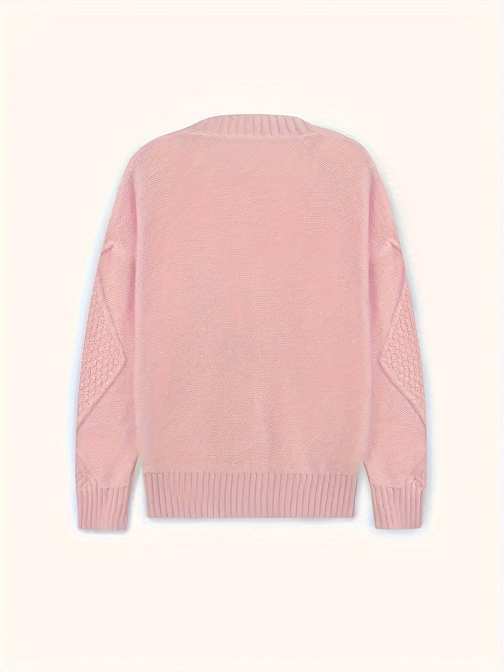 Aurélie - Elegant Cabled Cardigan V-Neck