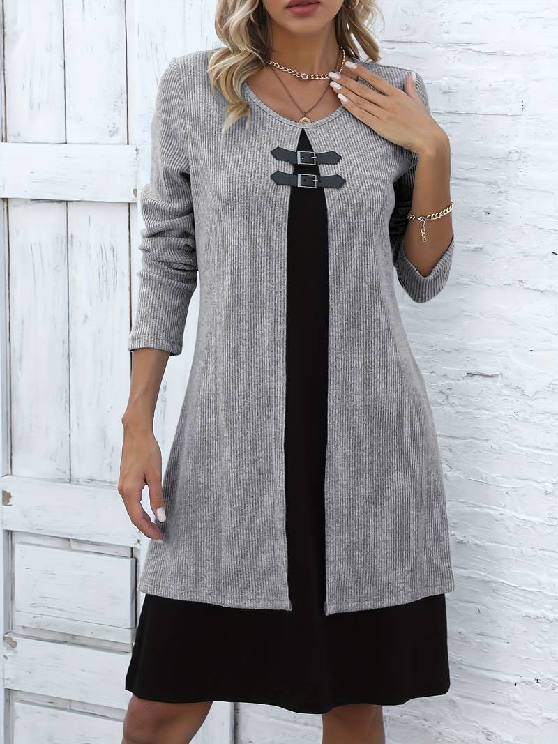 Shirahoshi - Autumn And Winter Round Neck Two-Piece Suit
