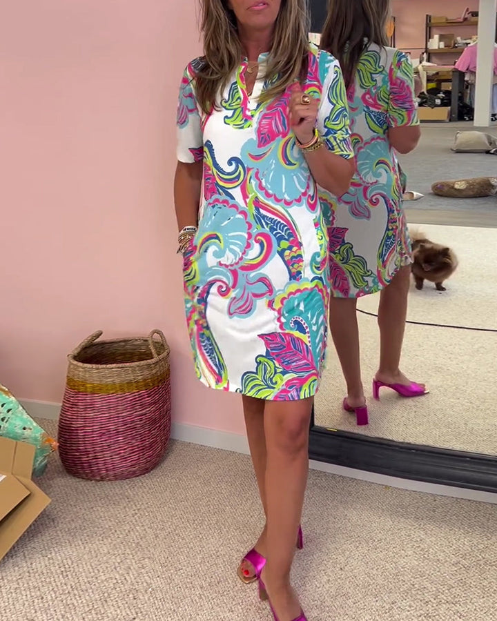Slim Fit Printed Dress - Elena Harper